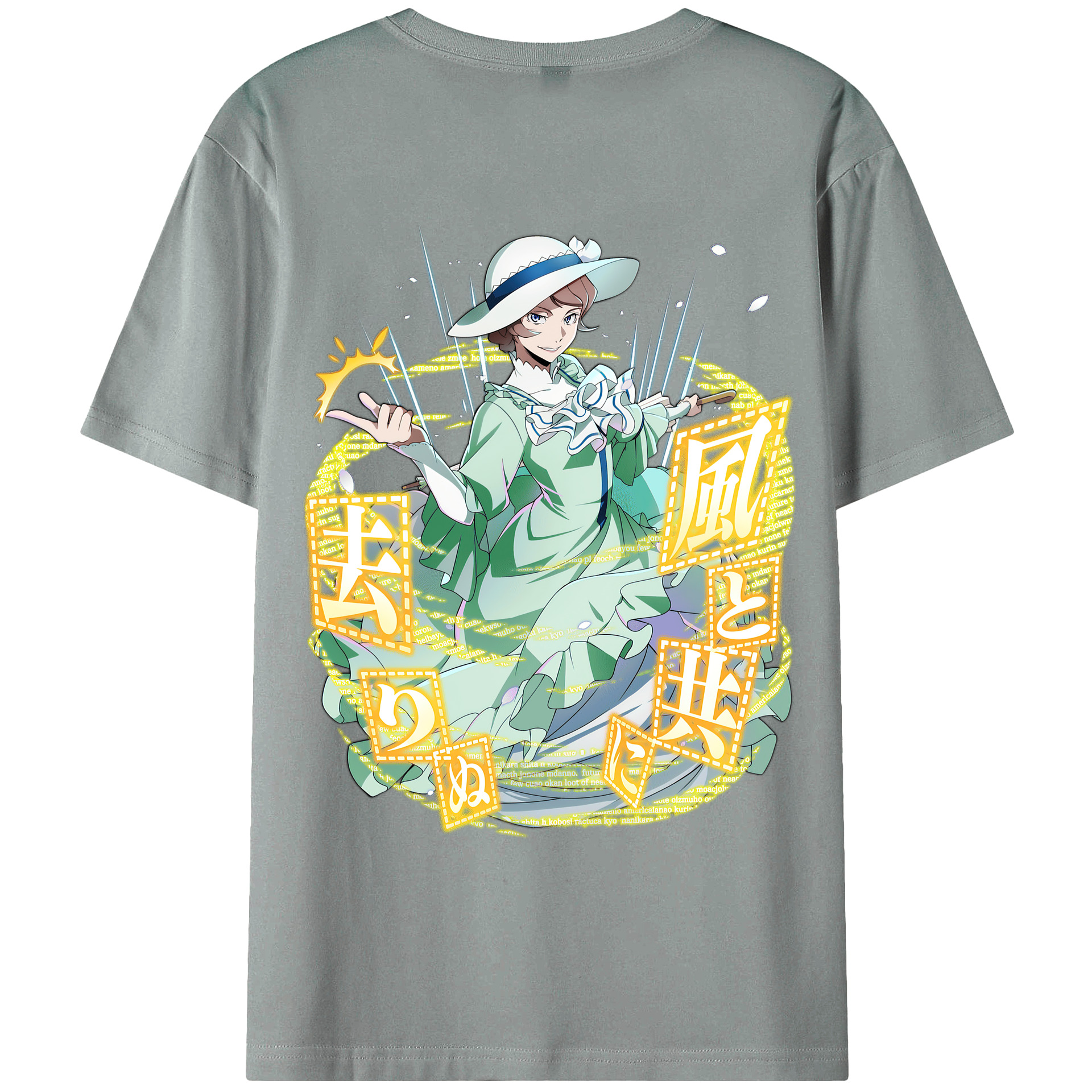 （画像用） 文豪ストレイドッグス Bungo Stray Dogs 綿100％ メンズ半袖Tシャツ（バックプリント） 通気性